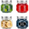 thumbnail image 1 of Glass Mason Jars, 4 Pack 8.5oz Clear Glass Regular Mouth Canning Jars with Lids for Sealing, Ideal for Food Storage, Snacks, Candies, Jam, Honey, Wedding Favors, Shower Favors, DIY Projects, 1 of 6
