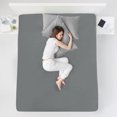 thumbnail image 2 of PiccoCasa Soft 190GSM Full Fitted Sheets 16 Inch Deep Pocket Light Gray, 2 of 7