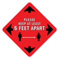 thumbnail image 1 of SignMission FD-X-11-99997 11 in. Coronavirus Vinyl Decal - Please Keep At Least 6 ft., 1 of 1