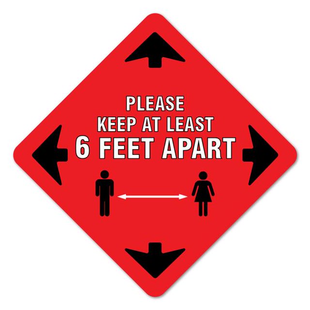 SignMission FD-X-11-99997 11 in. Coronavirus Vinyl Decal - Please Keep At Least 6 ft.
