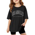 thumbnail image 1 of 2025 Hauts pour Filles, T-Shirts et Chemises Enfants Filles Chemises de Danse pour Filles Imprimé Manches Courtes T T-Shirt Astucieux Chemises Hauts Surdimensionnés T-Shirts Décontracté Col Rond Basique, 1 of 6