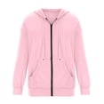 thumbnail image 4 of TIMIFIS Chandail à Capuchon à Manches Longues Rose pour Femmes, Veste de Survêtement Zippée avec Poches - Rose - Sfall, 4 of 5