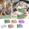 thumbnail image 3 of Under Bed Storage Bins Mini Collapsible Storage Crates/Stackable Storage Container Basket, Folding Plastic Storage Box Foldable Plastic Storage Case Desktop Carrying Basket 1#Mini Green, 3 of 3