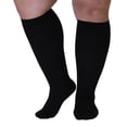 thumbnail image 1 of Chaussettes de Compression pour Hommes et Femmes, Bas Bariatriques à Mollet Grand, Noirs, 6TG, 5 Paires, 1 of 14