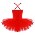thumbnail image 2 of Alvivi Robe Tutu de Ballet à Paillettes pour Filles, Justaucorps de Danse et de Gymnastique, Jupe Rouge, Taille 4-5, 2 of 7