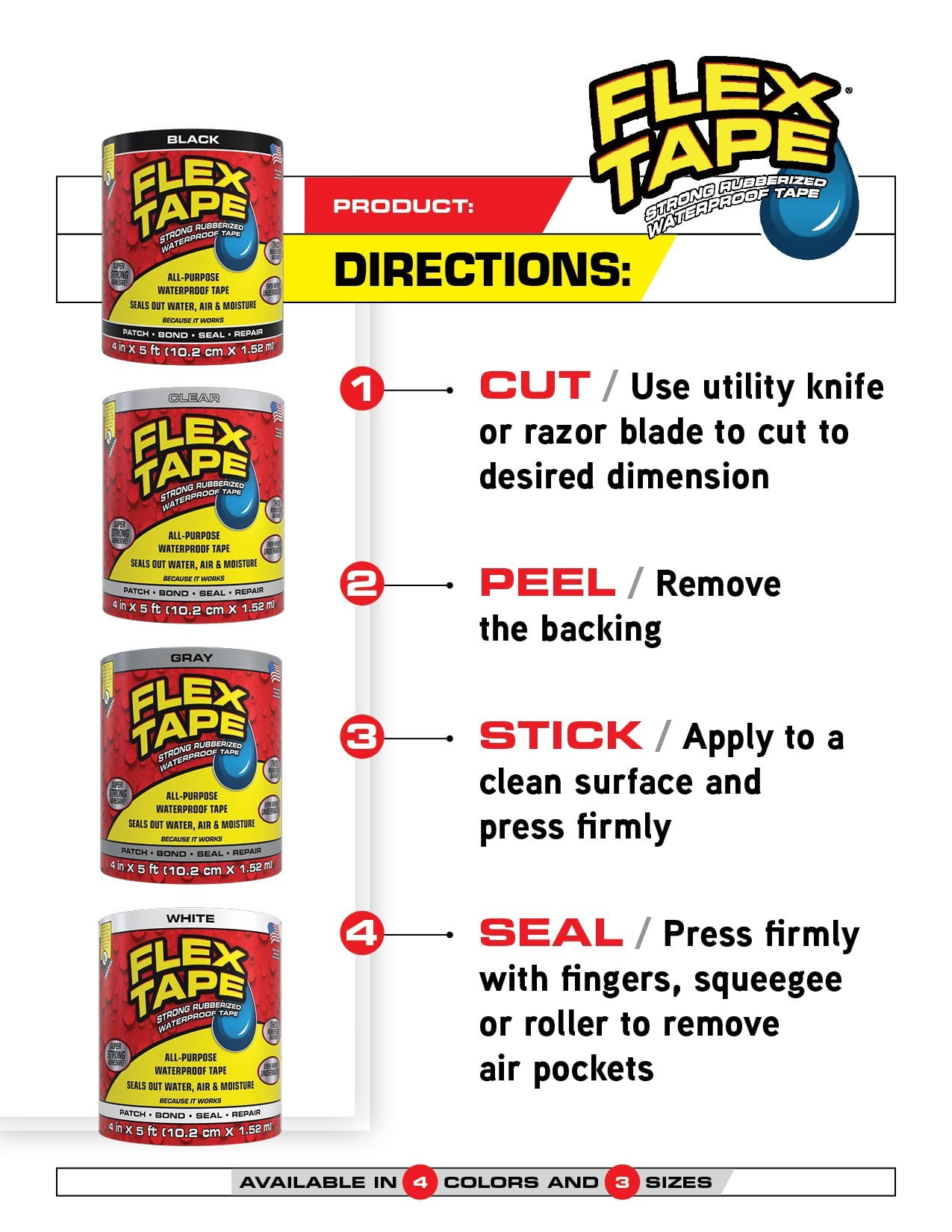 Flex Tape White 4" x 5'