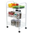 thumbnail image 1 of Multi-Purpose Rolling Metal Kitchen Trolley, White, 1 of 4