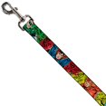 thumbnail image 2 of Dog Leash Justice League 4 Superhero Poses Scattered Logos Multi Color 6 Feet Long 0.5 Inch Wide, 2 of 3