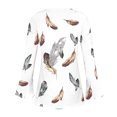 thumbnail image 3 of Pompotops Mode Décontractée pour Femmes Col Rond Manches Longues Bouton Imprimé Haut Blouse en Solde, 3 of 4