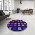 thumbnail image 4 of Ahgly Company Tapis d'Intérieur Lavable en Machine Carré Transitionnel Violet Foncé, 6 Pieds Carré, 4 of 7