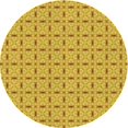 thumbnail image 1 of Ahgly Company Tapis Rond Lavable en Machine Intérieur Transitionnel Jaune, 8 Pieds Rond, 1 of 7