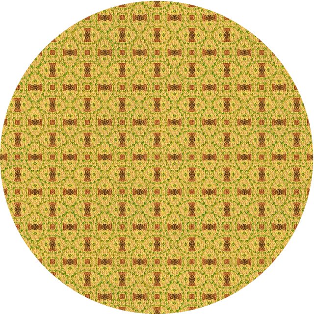 Ahgly Company Tapis Rond Lavable en Machine Intérieur Transitionnel Jaune, 8 Pieds Rond