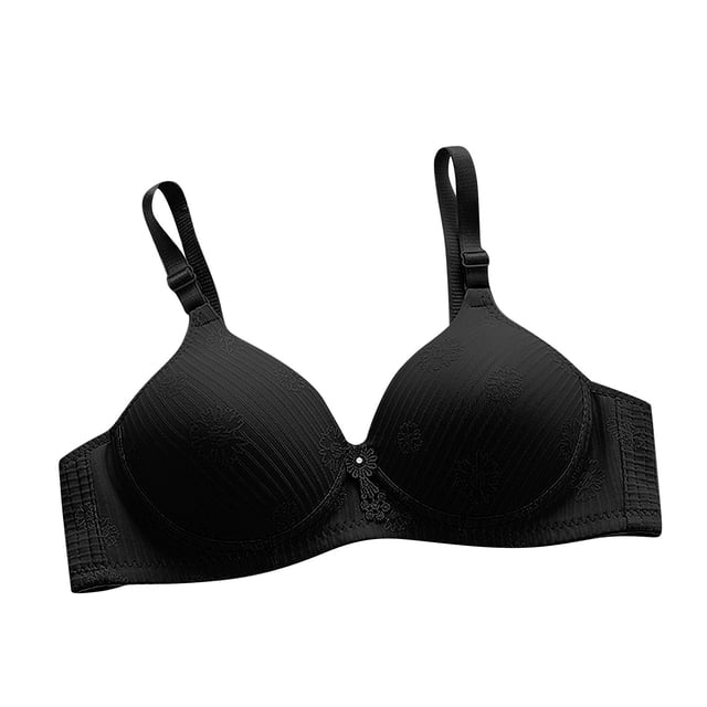 Womans Solid Color Comfortable Hollow Out Perspective Bra Underwear No Rims