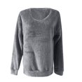 thumbnail image 3 of Yuyuzo Womens Fall Sweatshirts Long Sleeve Round Neck Solid Color Loose Comfy Casual Pullover Tops, 3 of 3