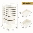 thumbnail image 3 of Costway 6 Drawer Rolling Storage Cart Scrapbook Paper Office Organizer Macaron White, 3 of 10