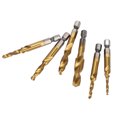 thumbnail image 4 of Drill Tap, High Hardness Rustproof Various Sizes Drilling Taps Spiral Flute  For Chamfering For Tapping Silver,Ti Plated, 4 of 8