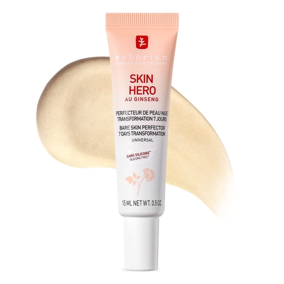 Erborian Skin Hero with White Ginseng Facial Concealer and Makeup Primer - Non-Tinted Bare Skin Perfecting Face Moisturizer Smooths Blurs & Illuminates- Silicone Free Korean Skincare
