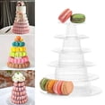 thumbnail image 1 of Uuiauoio 6 Tiers Macaroon Tower Stand, Round Macaron Tower Cake Display Rack Plastic Cupcake Stand Macarons Desserts Serving Tray for Birthday Wedding Party Decor (6 Tiers), 1 of 6