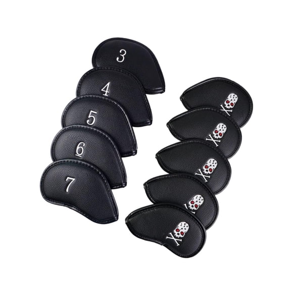Thinsony 10x pour Golf Couvre-Têtes en Fer PU Club pour Golf Couvre-Têtes Imperméables Nylon Noir 17x10cm 1Ensemble