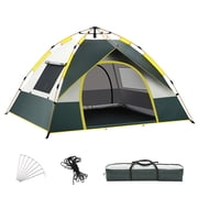 3-4 Person Camping Dome Tent Quick Setup Outdoor Tent Windproof & Rainproof Ultraviolet Protecting Shelter with 2 Door & 2 Window for Outdoor Camping Hiking Backpacking Beach