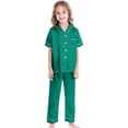 thumbnail image 1 of TBWNWG Satin Sleepwear Set For Kids Comfortable Two Piece Pajamas With Classic Button Down Design,Sizes 2-3 Years, 1 of 4