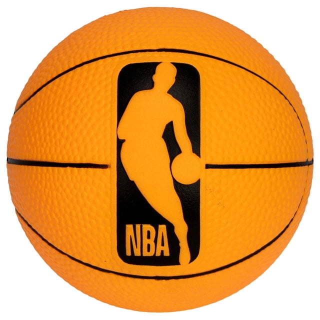 Ballon de basketball en Mousse NBA 5 Pouces en orange Vif avec logo NBA Embossé Noir et texture de basketball Authentique, Fabriqué en Mousse PU Souple durable pour le Jeu de mini basketball Intérieur et Extérieur des Enfants, Idéal pour l'Entraînement des Habiletés et une Maniabilité Sécuritaire.