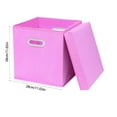 thumbnail image 3 of Aihimol Fabric Cube Storage Bins,11",Cube Organizer Bin with Lid Foldable Storage Boxes with Dual Handles Fabric Organizer Box,Pink, 3 of 6
