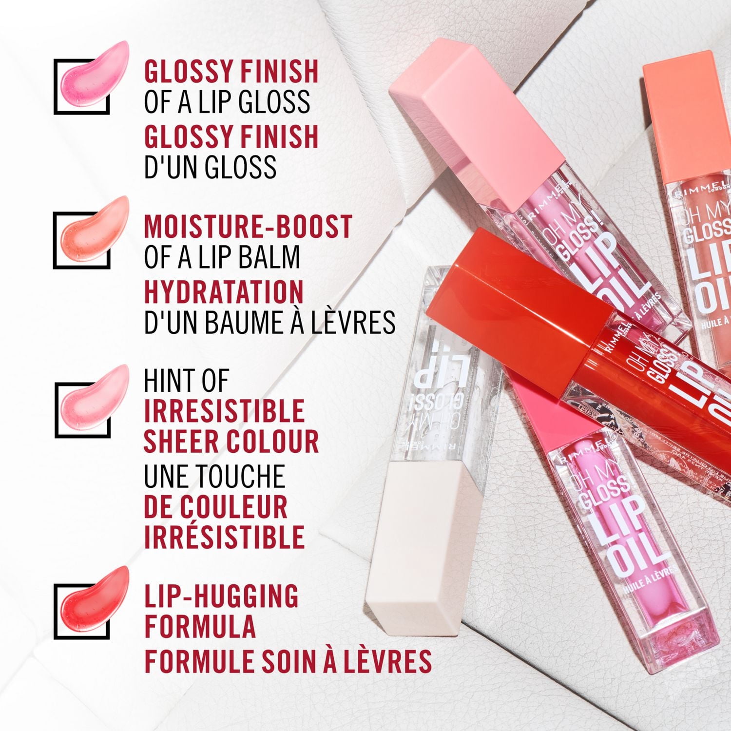Oh My Gloss!, Huile à lèvres, Non collante, Source d’hydratation, Hydratante et réconfortante, Facile à appliquer, Formule végétalienne