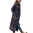 thumbnail image 1 of IROINID Manteau Anorak Long pour Femme, Col à Revers, Imprimé, Manches Longues, Haut Chaud, Doudoune, Chemise Léopard d'Hiver, Manteau Confortable, Noir, 1 of 7