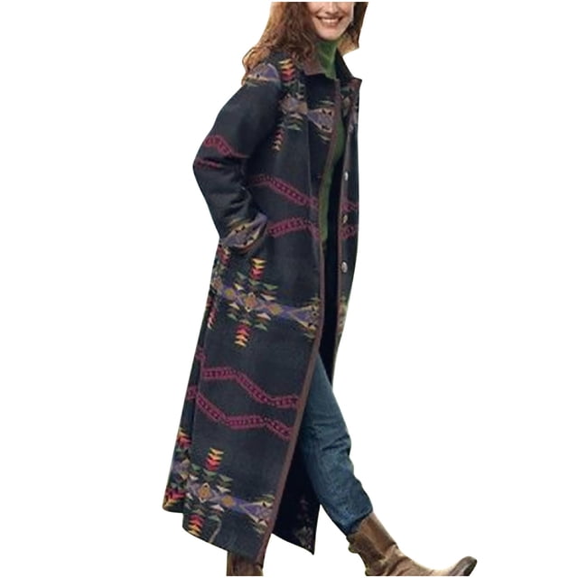 IROINID Manteau Anorak Long pour Femme, Col à Revers, Imprimé, Manches Longues, Haut Chaud, Doudoune, Chemise Léopard d'Hiver, Manteau Confortable, Noir