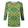 thumbnail image 4 of Mceream T-Shirt de la Saint-Patrick pour Femmes Drôle Manches 3/4 Hauts Mignons Décontractés Col Rond T-Shirts Graphiques Trèfle Imprimé Floral 2026 Hauts Chemisiers Grande Taille Vert TG, 4 of 5