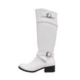 thumbnail image 1 of Womens Winter Boots With Belt Buckle Round Toe Low Heel Side Zipper Warm High Boots, 1 of 9
