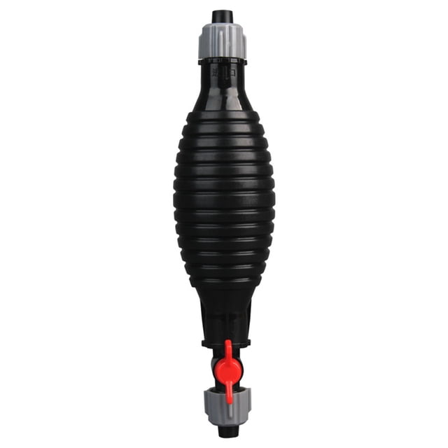 Portable Manual Fluid Transfer Pump Siphon Kit - Multi-Purpose Extractor for Gas, Oil, Water with Red Rotary Valve, No Clamp Needed