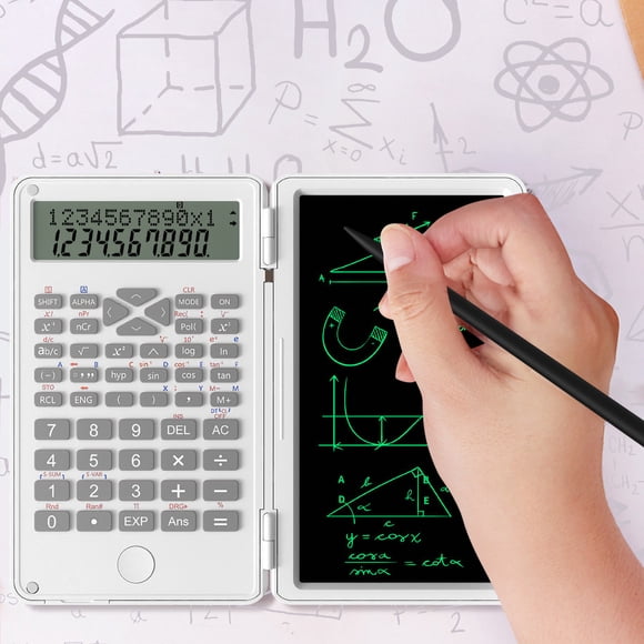 Mlkoz School Items , Calculatrice à Fonctions Scientifiques avec Tablette d'Écriture LCD, Affichage à 12 Chiffres en Ligne, Bureau, Apprentissage, Maison, Écriture Manuscrite, Calculatrice Multifonction, Cadeaux d'Anniversaire