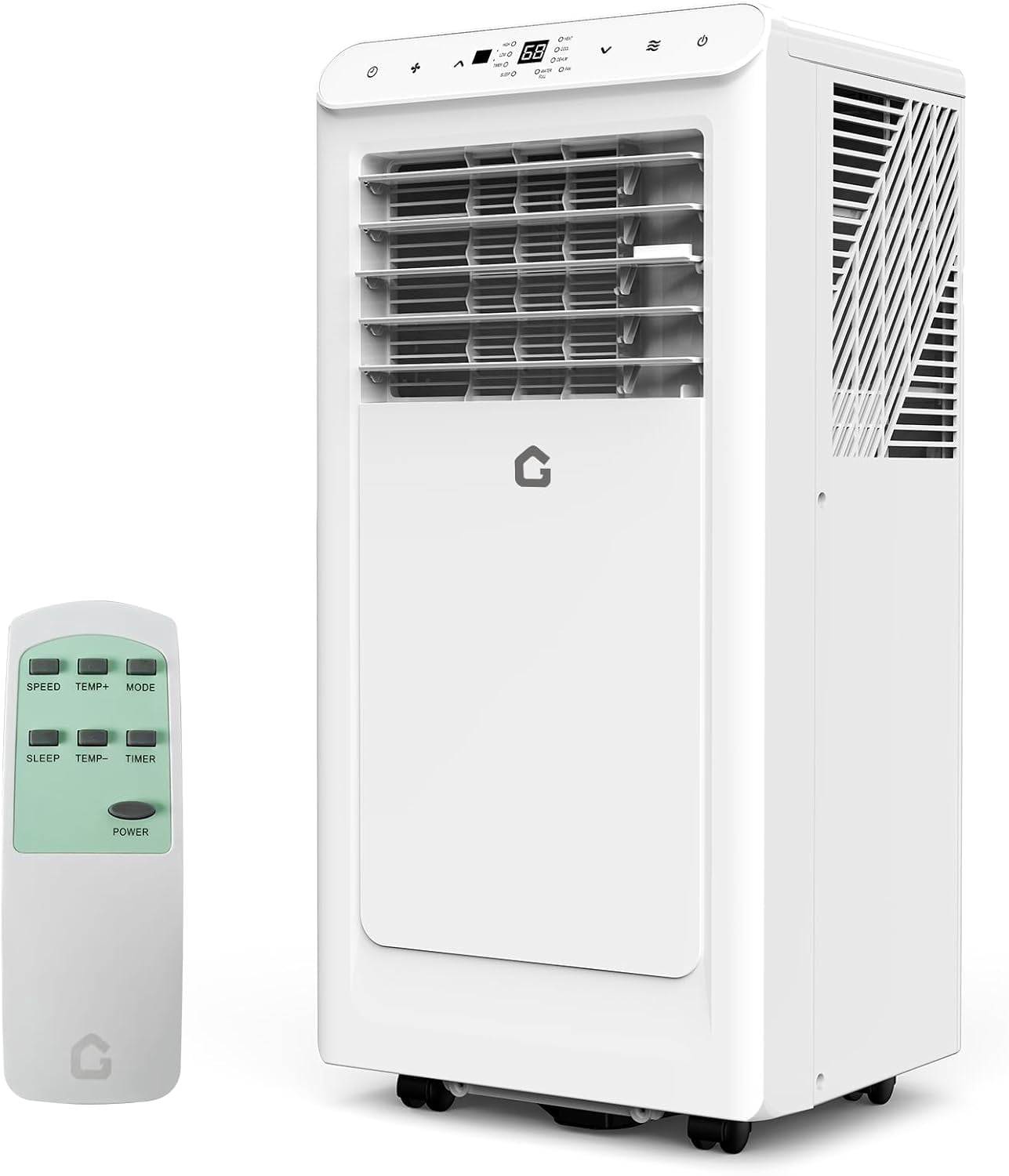 10000 BTU Portable Air Conditioners with Dehumidifier & Fan, Standing Air Conditioner Cools Up to 450 Sq.Ft., Smart Mode, Remote, Auto Swing, 24H Timer, Include Installation Kits, White