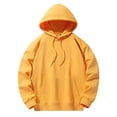 thumbnail image 1 of Yuyuzo Mens Hoodies Solid Color Long Sleeve Fashion Pullover Tops Drawstring Sweatshirt with Pocket, 1 of 6