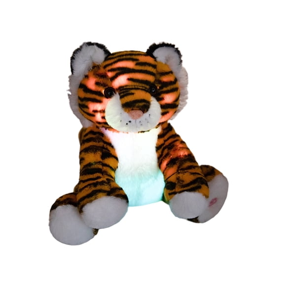 Tigre en Peluche Jaune 25 cm Changeant de Couleur Illuminé Jouet en Peluche Poupée Coussin Lumineux Cadeau pour Enfants Célébration d'Anniversaire Jaune