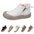 thumbnail image 2 of XIMIN Bottes d'Hiver pour Femmes Bottines de Neige Bottines Chaudes Doublées en Peluche à Enfiler Marche Randonnée Chaussures en Coton Espadrilles à Plateforme Extérieur Antidérapantes Botte Courte en Molleton, 2 of 6