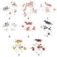 thumbnail image 2 of Ensemble de 4 Pcs de Décorations de Cheveux de Mariage Fleur pour Filles Coiffe de Mariée Habillage Accessoire de Mode Rouge Foncé, 2 of 9