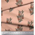 thumbnail image 3 of Soimoi Poly Georgette Fabric Leaves & Floral Block Fabric Prints by Yard 52 Inch Wide, 3 of 3