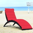 thumbnail image 3 of Costway Lot de 2 Chaises Longues Pliantes en Rotin pour Patio, Coussinées, Portatives, Jardin et Pelouse, Rouge, 3 of 10