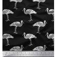 thumbnail image 1 of Soimoi Polyester Crepe Fabric Heron Block Printed Craft Fabric by The Yard 42 Inch Wide, 1 of 3