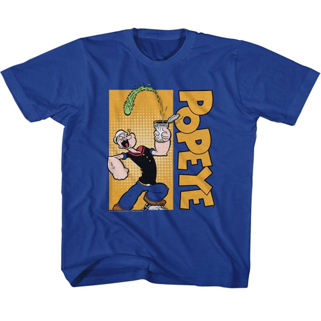 Popeye T-Shirt Jeunesse Royal à Logo Vertical TP (5-6)