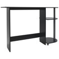 thumbnail image 1 of Redmon Computer Laptop Media Desk for Home or Office with Storage Shelves, Black, 1 of 9