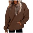 thumbnail image 1 of Timegard Hoodies for Women Drawstring Long Sleeve Sweatshirts Pullover Fall Winter Solid Color Tops, 1 of 5
