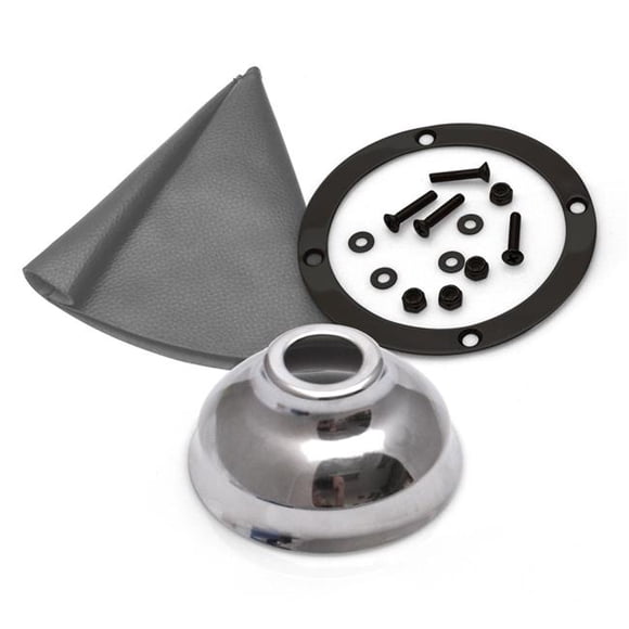 Vertical Shift or Emergency Brake Grey Boot, Black Ring & Cap