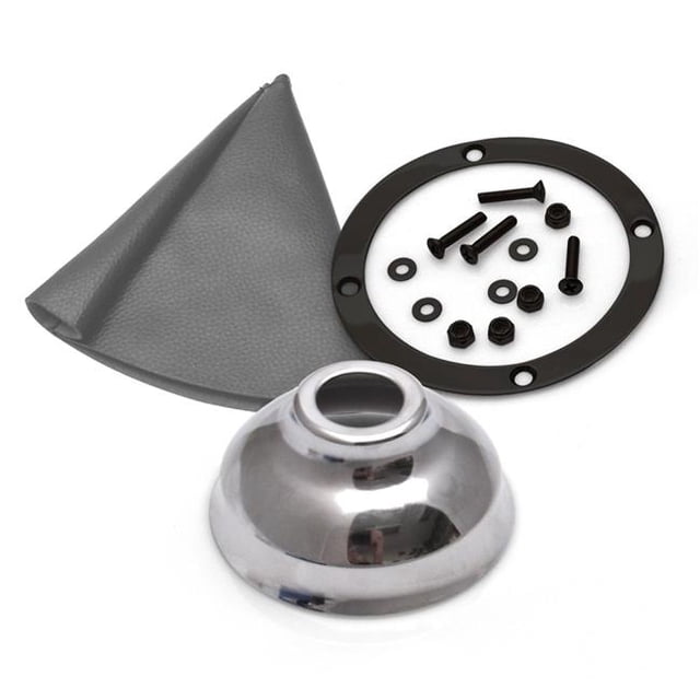 Vertical Shift or Emergency Brake Grey Boot, Black Ring & Cap