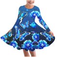 thumbnail image 2 of LOVZFMLL Robe d'Été pour Filles à Manches Courtes, Col Rond, Couleur Unie, 2 of 3
