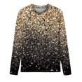 thumbnail image 4 of Jsaierl T-Shirts à Manches 3/4 pour Femmes, Imprimé Scintillant, Col Rond, Grande Taille, Décontracté, Ample, Tendance, Sortie, Fête, 4 of 5