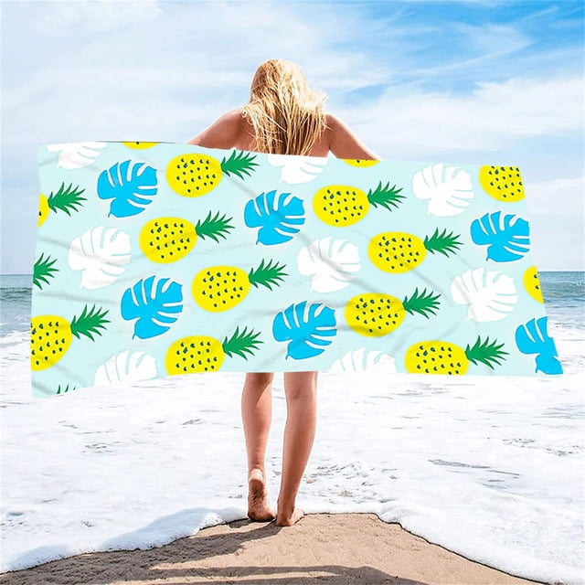 Microfiber Beach Towel Super Colorful Bath Towel Sandproof Beach Blanket Multi-Purpose Towel For Travel Swimming Pool 27x59 Inch
